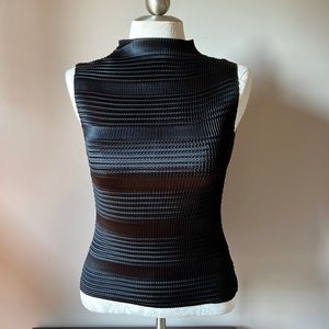 Sleeveless black tank turtleneck